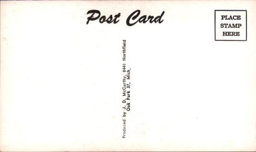 1955 JD McCarthy Postcards #NNO Camilo Pascual Back