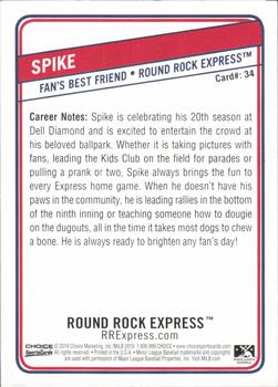 2019 Choice Round Rock Express #34 Spike Back