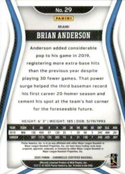 2020 Panini Chronicles - Certified #29 Brian Anderson Back