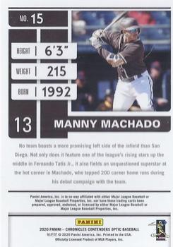 2020 Panini Chronicles - Contenders Optic #15 Manny Machado Back