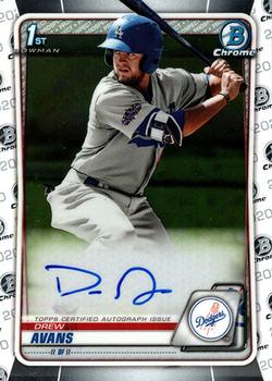 2020 Bowman Chrome - Prospect Autographs #CPA-DA Drew Avans Front