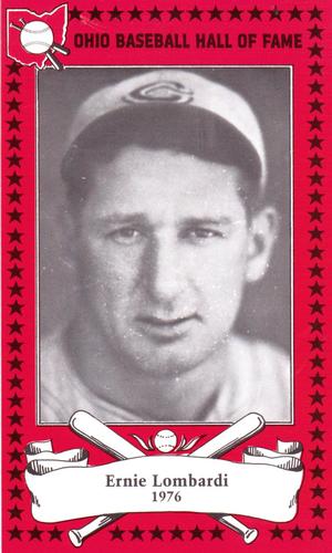 1982-91 Ohio Baseball Hall of Fame #8 Ernie Lombardi Front