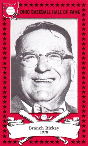 1982-91 Ohio Baseball Hall of Fame #29 Branch Rickey Front