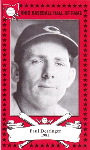1982-91 Ohio Baseball Hall of Fame #55 Paul Derringer Front