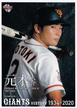 2020 BBM Yomiuri Giants History 1934-2020 #54 Daisuke Motoki Front
