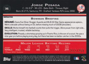 2009 Bowman Chrome - X-Fractors #35 Jorge Posada Back