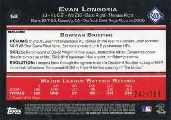 2009 Bowman Chrome - X-Fractors #68 Evan Longoria Back
