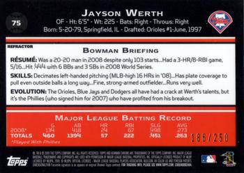 2009 Bowman Chrome - X-Fractors #75 Jayson Werth Back