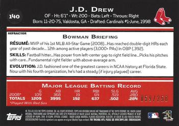 2009 Bowman Chrome - X-Fractors #140 J.D. Drew Back