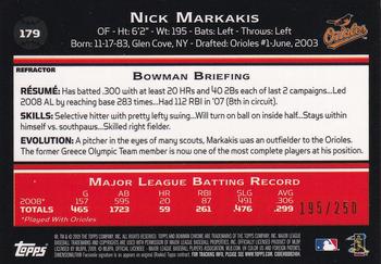 2009 Bowman Chrome - X-Fractors #179 Nick Markakis Back