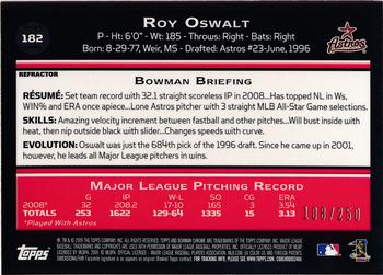 2009 Bowman Chrome - X-Fractors #182 Roy Oswalt Back