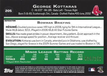 2009 Bowman Chrome - X-Fractors #205 George Kottaras Back