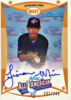 2009 Bowman Draft Picks & Prospects - AFLAC All-American Classic Autographs #AFLAC-JMI Jiovanni Mier Front