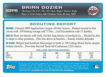 2009 Bowman Draft Picks & Prospects - Chrome Prospects #BDPP16 Brian Dozier Back