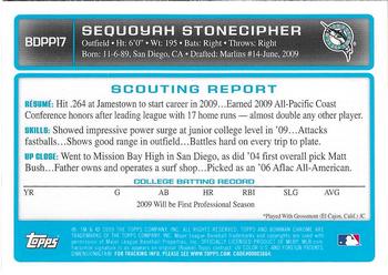 2009 Bowman Draft Picks & Prospects - Chrome Prospects #BDPP17 Sequoyah Stonecipher Back