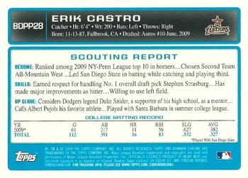 2009 Bowman Draft Picks & Prospects - Chrome Prospects #BDPP28 Erik Castro Back