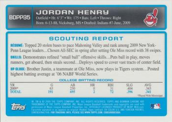 2009 Bowman Draft Picks & Prospects - Chrome Prospects #BDPP35 Jordan Henry Back