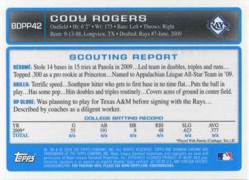 2009 Bowman Draft Picks & Prospects - Chrome Prospects #BDPP42 Cody Rogers Back