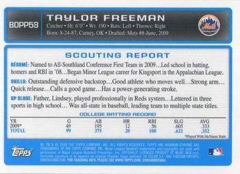 2009 Bowman Draft Picks & Prospects - Chrome Prospects #BDPP53 Taylor Freeman Back