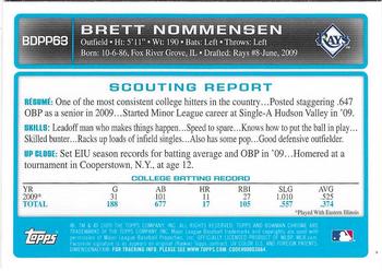 2009 Bowman Draft Picks & Prospects - Chrome Prospects #BDPP63 Brett Nommensen Back