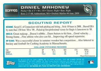 2009 Bowman Draft Picks & Prospects - Chrome Prospects #BDPP65 Daniel Mahoney Back