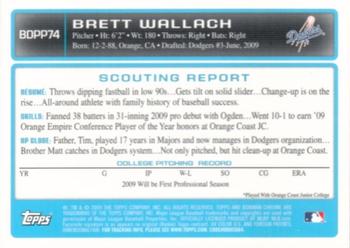 2009 Bowman Draft Picks & Prospects - Chrome Prospects #BDPP74 Brett Wallach Back