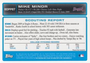 2009 Bowman Draft Picks & Prospects - Chrome Prospects #BDPP87 Mike Minor Back