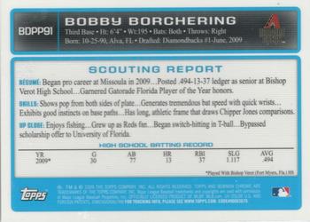 2009 Bowman Draft Picks & Prospects - Chrome Prospects #BDPP91 Bobby Borchering Back