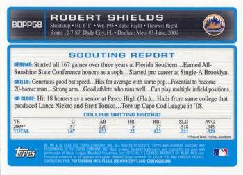 2009 Bowman Draft Picks & Prospects - Chrome Prospects #BDPP58 Robert Shields Back