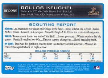 2009 Bowman Draft Picks & Prospects - Chrome Prospects #BDPP69 Dallas Keuchel Back