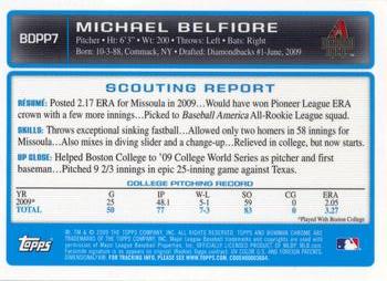 2009 Bowman Draft Picks & Prospects - Chrome Prospects #BDPP7 Michael Belfiore Back