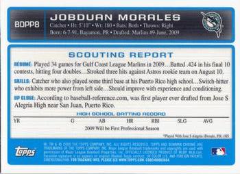 2009 Bowman Draft Picks & Prospects - Chrome Prospects #BDPP8 Jobduan Morales Back
