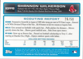 2009 Bowman Draft Picks & Prospects - Chrome Prospects Gold Refractors #BDPP18 Shannon Wilkerson Back