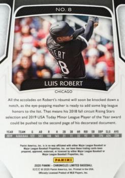 2020 Panini Chronicles - Limited #8 Luis Robert Back