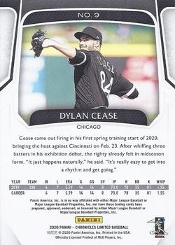 2020 Panini Chronicles - Limited #9 Dylan Cease Back