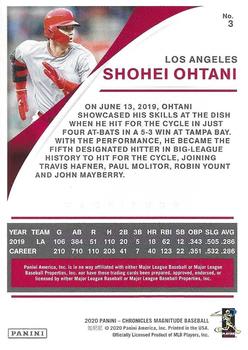 2020 Panini Chronicles - Magnitude #3 Shohei Ohtani Back