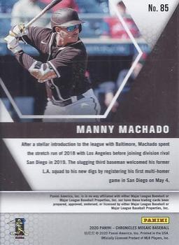2020 Panini Chronicles - Mosaic #85 Manny Machado Back