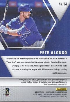 2020 Panini Chronicles - Mosaic #94 Pete Alonso Back