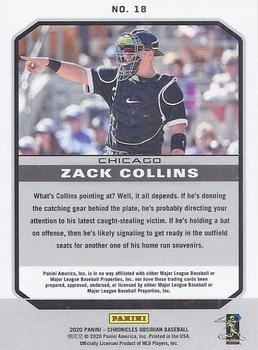 2020 Panini Chronicles - Obsidian #18 Zack Collins Back