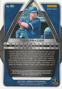 2020 Panini Chronicles - Spectra #80 Todd Frazier Back