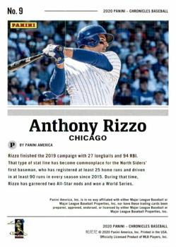 2020 Panini Chronicles - Red #9 Anthony Rizzo Back