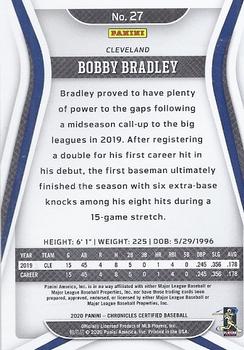 2020 Panini Chronicles - Certified Green #27 Bobby Bradley Back