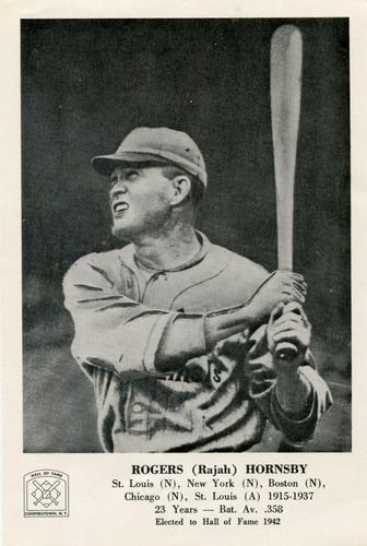 1963 Hall of Fame Photo Pack #NNO Rogers Hornsby Front