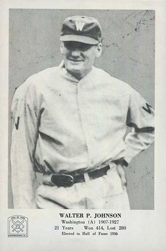 1963 Hall of Fame Photo Pack #NNO Walter Johnson Front