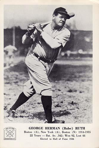 1963 Hall of Fame Photo Pack #NNO Babe Ruth Front
