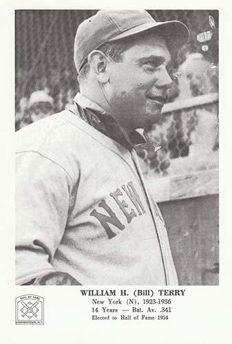 1963 Hall of Fame Photo Pack #NNO Bill Terry Front