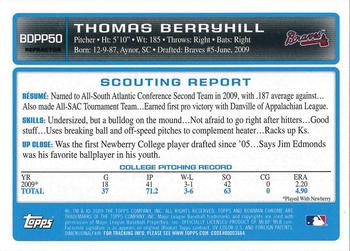 2009 Bowman Draft Picks & Prospects - Chrome Prospects Purple Refractors #BDPP50 Thomas Berryhill Back