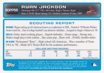 2009 Bowman Draft Picks & Prospects - Chrome Prospects Purple Refractors #BDPP56 Ryan Jackson Back