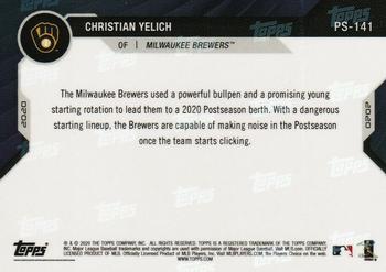 2020 Topps Now Postseason Milwaukee Brewers #PS-141 Christian Yelich Back
