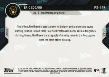2020 Topps Now Postseason Milwaukee Brewers #PS-147 Eric Sogard Back